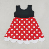 Matching Baby girls sleeveless scalloped dress
