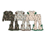 9.16  Pre-order girls ruffle long sleeve bow bell pants outfits