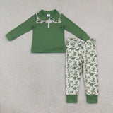 BLP1449 boys duck green long sleeve pant zipper outfits