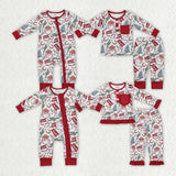 long sleee Christmas western Santa kids clothing