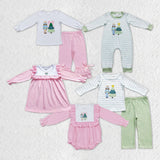 Christmas soldier and tree embroidery  kids clothing