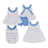 Matching summer bow pink  series clothing