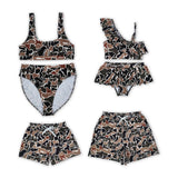 Family Matching Adult Baby girls brown camo swimwear