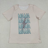 Family Matching Adult Baby boys MAMA MINI white lightning short sleeve top