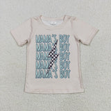 Family Matching Adult Baby boys MAMA MINI white lightning short sleeve top