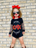 black and leopard Long-sleeved onesies