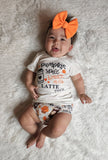 pumpkin white bummies suit