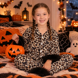 GLP3640 baby girl Halloween leopard print toddler girl winter pajams