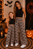 Family Matching Adult  Baby kids Halloween bat leopard pants