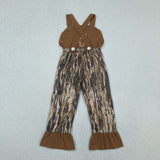 SR4047 baby girls deer camo Jumpsuit embroidery