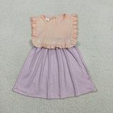 Matching Baby girls purple stripe dress romper