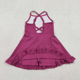 S0778 baby girls rose sleeveless summer swimsuit