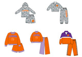 custom style MOQ 3 per style Baby girls boys CLEMSON  team outfits