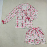 Matching  MOM AND ME Christmas long sleeve button shorts pajamas