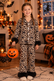 GLP3640 baby girl Halloween leopard print toddler girl winter pajams