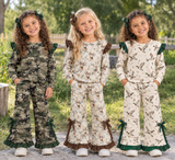 9.16  Pre-order girls ruffle long sleeve bow bell pants outfits