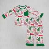 Famly  Matching Christmas happy holidays adult and kids pajamas