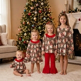 Matching Christmas Santa leopard kids clothing