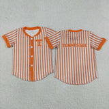 BT1747 boy T orange stripe button summer top shirt