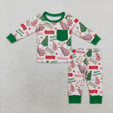 Famly  Matching Christmas happy holidays adult and kids pajamas