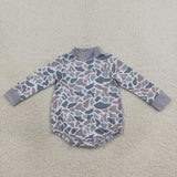 Matching Baby boys camo long sleeve mock neck romper