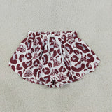 SS0820  baby girls dog red leopard shorts yoga