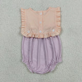 Matching Baby girls purple stripe dress romper