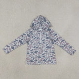Family Matching Adult  Baby kids camo zipper hooded top