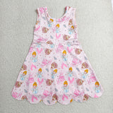 GSD2489 Girls princess sleeveless scalloped yoga dress