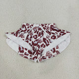SS0820  baby girls dog red leopard shorts yoga
