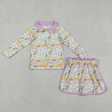 Matching Girls Mardi Gras long-sleeved  long sleeve zipper outfits