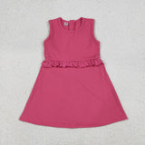 GSD3740 girls solid rose sleeveless dress yoga