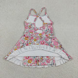 GSD2278 girls sleeveless Spring floral Dress yoga