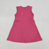 GSD3740 girls solid rose sleeveless dress yoga