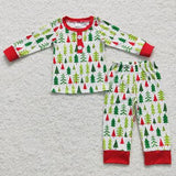 Family Matching Christmas tree red  adult and kids pajamas