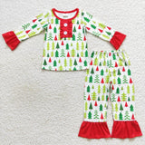 Family Matching Christmas tree red  adult and kids pajamas