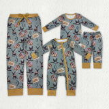 Family Matching Adult Baby girls boys Halloween orange stripe pajamas
