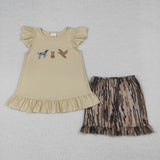 Matching Baby girls boys duck camo clothing embroidery