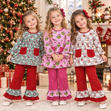 Matching Baby girls Christmas long sleeve outfits