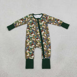 LR3249 baby boy clothes mallard duck print toddler boy fall romper