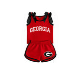 Sample girls GEORGIA red black bow sleeveless shorts outfits