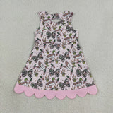 GSD4009 girls duck camo bow sleeveless scalloped dress yoga