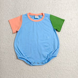 Matching Baby boys solid short sleeve romper