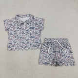 GSSO3564 girls camo zipper scalloped shorts outfits