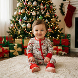 LR3345 baby boys Chriatmas Santa camo long sleeve zipper romper