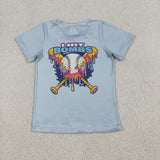 BT1251 baby boys BOMBS blue short sleeve shirt top