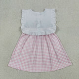 GSD3201 Baby girls Easter cross Child of God pink dress embroidery