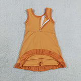 GSD4127 girls orange sleeveless dress yoga