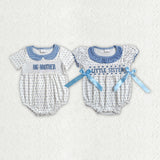 Matching Baby girls boys litter blue clothing smocked