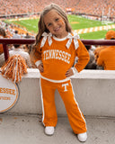 Each design 5 per Custom Baby girls team long sleeve bow pants outfits